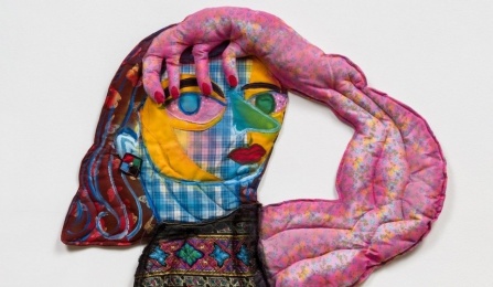 Maria A Guzman Capron, Encuentrame made of fabric, stuffing, and paint. 