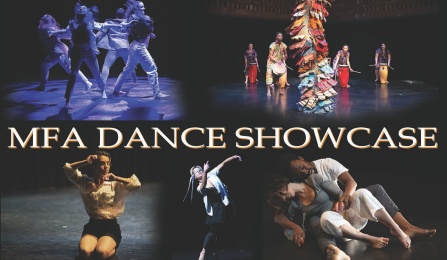 four images of student dancers performing on stage. 