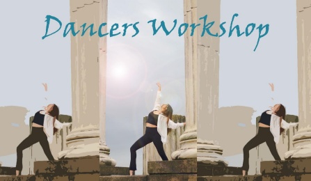 student dancer posing in front of column at baird point on ub campus. 