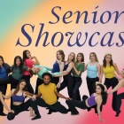 student dancer posing in front of rainbow background. 