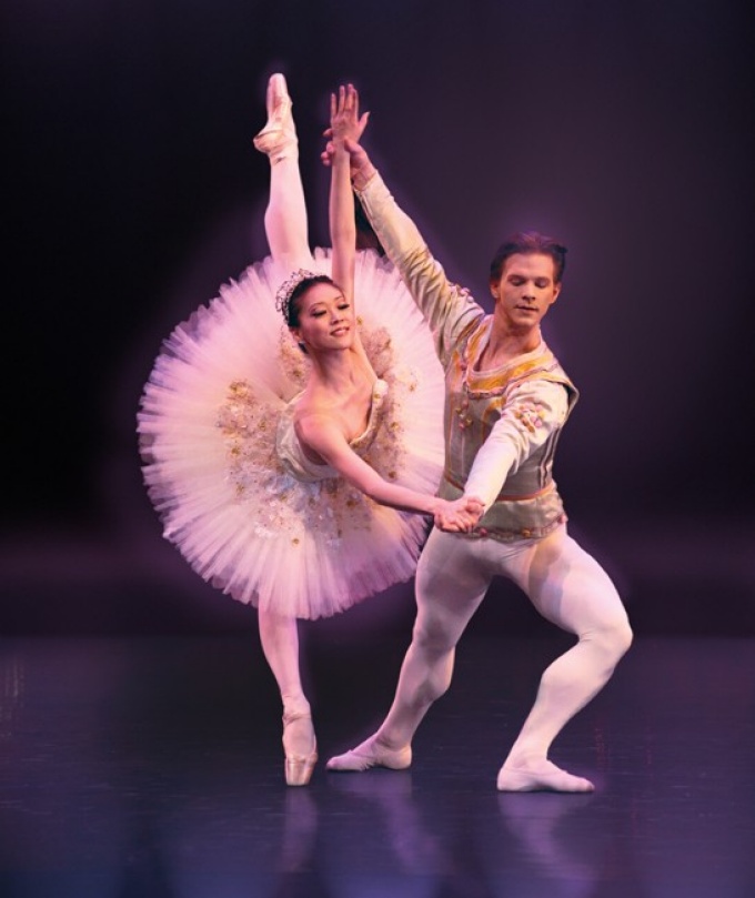 ballet dancers on stage. 