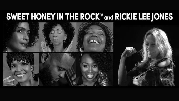 portraits of members of sweet honey in the rock with rickie lee jones. 